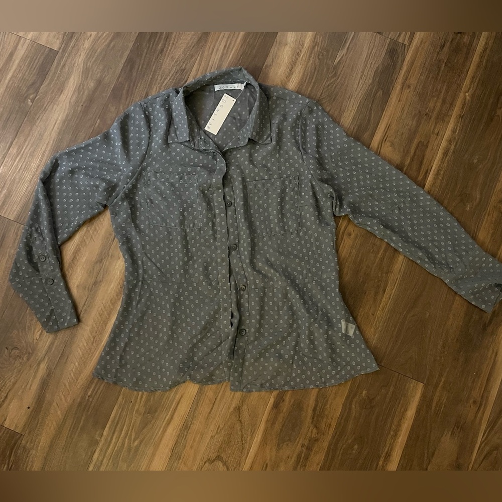 209 West Charcoal Gray Blouse Size 12